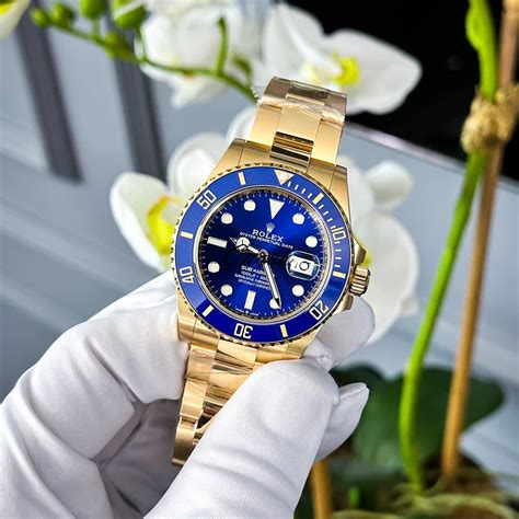 gold rolex submariner blue|rolex submariner blue price new.